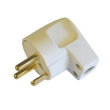 Stikprop V5 vinkel rund hvid m/jord - Elworks